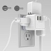 Itopfox 3-Outlet USB Wall Charger with 3-Way Splitter, ETL Listed for Home, Office, Cruise Ship - Compact Multi Plug Adapter - 4 of 4