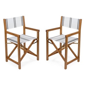 Cukor Classic Vintage Outdoor Acacia Wood Folding Director Chair with Canvas Seat- JONATHAN Y - 1 of 4