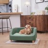 Teamson Pets Bennett Linen Sofa Dog Bed for Pets Up to 66 lbs, Sea Green - 3 of 4