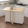 MAYEERTY White Kitchen Island, Extensible Solid Wood Top Spice Rack Towel Rack - 4 of 4