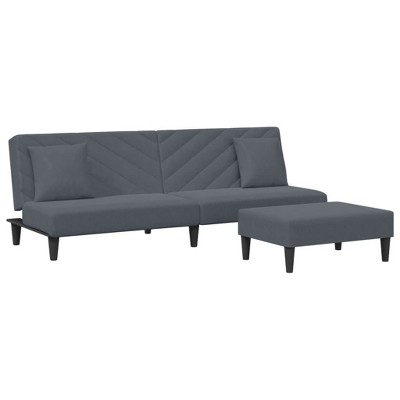vidaXL Sofa Set Dark Gray Velvet (100% Polyester), Wood, Plastic Standard