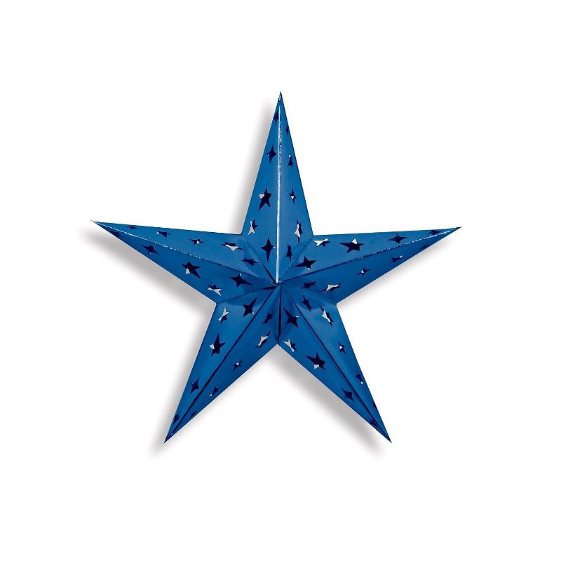 Beistle 12" Foil Dimensional Star Blue 4/Pack 57680-B, 1 of 2