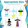 5-Pair Funky Alien Dangle Earrings: Colorful Acrylic Planet Design, Novelty Halloween Jewelry - 2 of 4