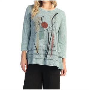 Women's Poem Floral Print Layered Tunic Top - Jess & Jane - 1 of 2