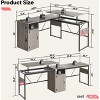 Bestier Versatile 60" L-Shaped Standing Desk, Lift Top Corner Desk Extending to 95" Tall with Storage Cabinet and Hooks for Home Office - 3 of 4