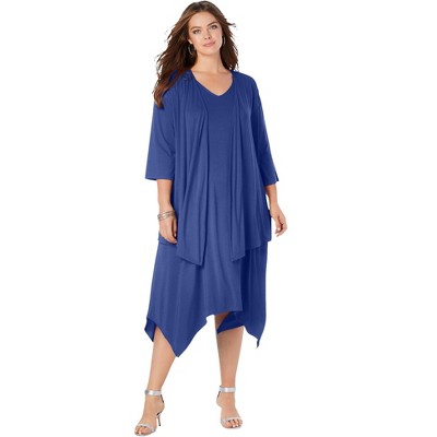 Roaman's Women's Plus Size Jacket Dress Set