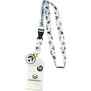 Overwatch Heroes Lanyard ID Badge Holder with 2" Video Game Logo Rubber Charm and Collectible Sticker Multicoloured - 1 of 4