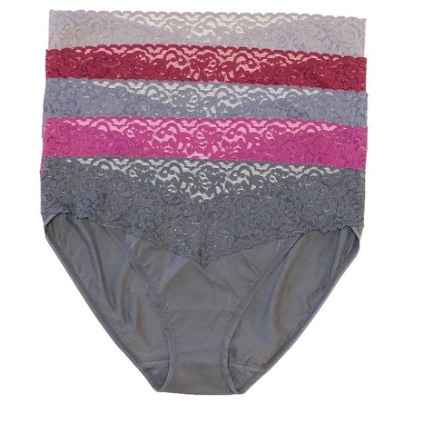 Felina Women's Stretchy Lace Trimmed Bikini Underwear - Sexy Underwear For  Women, Bikini Panties, Seamless Panties (5-pack) (fashion Colors, L/xl) :  Target