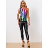 INSPIRE CHIC Women's U-Neck Stretchy Slim Fit Shiny Sparkly Metallic Tank Top - 2 of 4