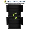 Heavy Duty Wall Cabinet | Steel Hanging Storage w/Shelves & Lock | Rust Resistant Organizer for Garage, Workshop, Warehouse - Black - 4 of 4