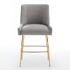 SEYNAR Modern Velvet 39'' H Metal Leg Counter or Bar Stools Set of 2 - 4 of 4