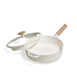 Carote 5qt Ceramic Nonstick Saute Pan with Lid Cream - 1 of 4