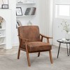 Okak Extra-Thick Backrest Accent Chair for Bedroom,Solid Wood Lounge Chair for Living Room,Apartment - 3 of 4
