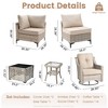 XIZZI 8PCS Furniture Set, Modular Sectional Sofa with Swivel Rocking Chairs and Side Table, Outside Coversation Set with Solar Coffee Table - 4 of 4