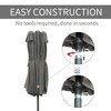 Akoasm 94.8 in. H Rectangular Outdoor Double Sided Patio Umbrella with Base, Sun Protection & Easy Crank For Deck, Garden & Pool-Dark Gray - 4 of 4