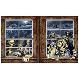 Beistle 3' 2" x 5' 2" Zombie Attack Backdrop 2/Pack 00918 - 1 of 1