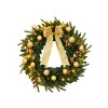 Syemin Wreaths 24in Christmas Wreath Artificial Xmas Wreath 120 PVC Tips for Front Door Gate Wall Xmas Party Decorations, Green, 5"*24"*24" - 2 of 4
