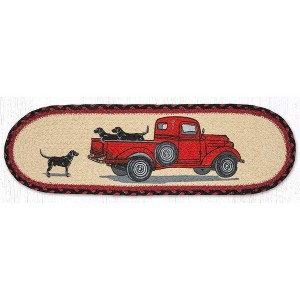 Earth Rugs Eco-Friendly Country Stair Rug – Braided Jute with Dog & Truck Artwork - 1 of 3
