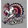 Thanksgiving Feathers & Tackles Turkey Football Player Adult Long Sleeve Hoodie - 2 of 2