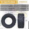 2PCS 26x11-12 ATV/UTV Tires, 26x11x12 6 PR Rubber Mud Trail Off-Road Tire, 20mm Tread Depth, 480 LBS Loading Capacity - 2 of 4