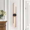 Rennnsan Vernathe 23"-31"H Hardwired Linear Aluminum Modern LED Dimmable Wall Sconce in Black - 4 of 4