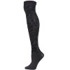 Memoi Women's Paisley Bouquet Flocked Velvet Over The Knee Socks Black One Size - 4 of 4