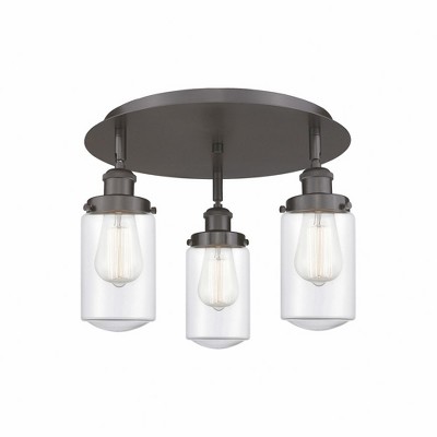 Dover - 3 Light Flush Mount In Art Deco Style-10 Inches Tall and 16.25 Inches Wide
