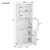 Akoasm MDF Tall Bathroom Storage Cabinet With Doors & Adjustable Shelves-White - 2 of 4