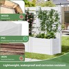 Lirago 23.62"Dx11.81"L x47.224"H  PVC Planter Box privacy screen Garden Bed with Trellis and Wheels White - 4 of 4