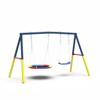 DSVIMOY Swing Set for Backyard, Swing Set with Outdoor Swing Stand, 1 Saucer Swing Seat & 1 Belt Swings Seat, Blue, 99"*57"*72" - 4 of 4