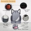 Generic Drawstring Soccer Backpack Waterproof Swim Gym Sport Bag with Ball and Shoe Compartment and Side Mesh pockets - 4 of 4