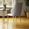Mshliw Set of 2 PU Leather Dining Chairs with Gold-Plated Carbon Steel Legs, Ergonomic Backrest & Cushioned Seat for Kitchen, Dining Room - 4 of 4