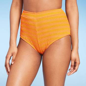 Women's High Waist Swim Shorts Side Drawstring Tummy Control Swimsuits  Bottoms 