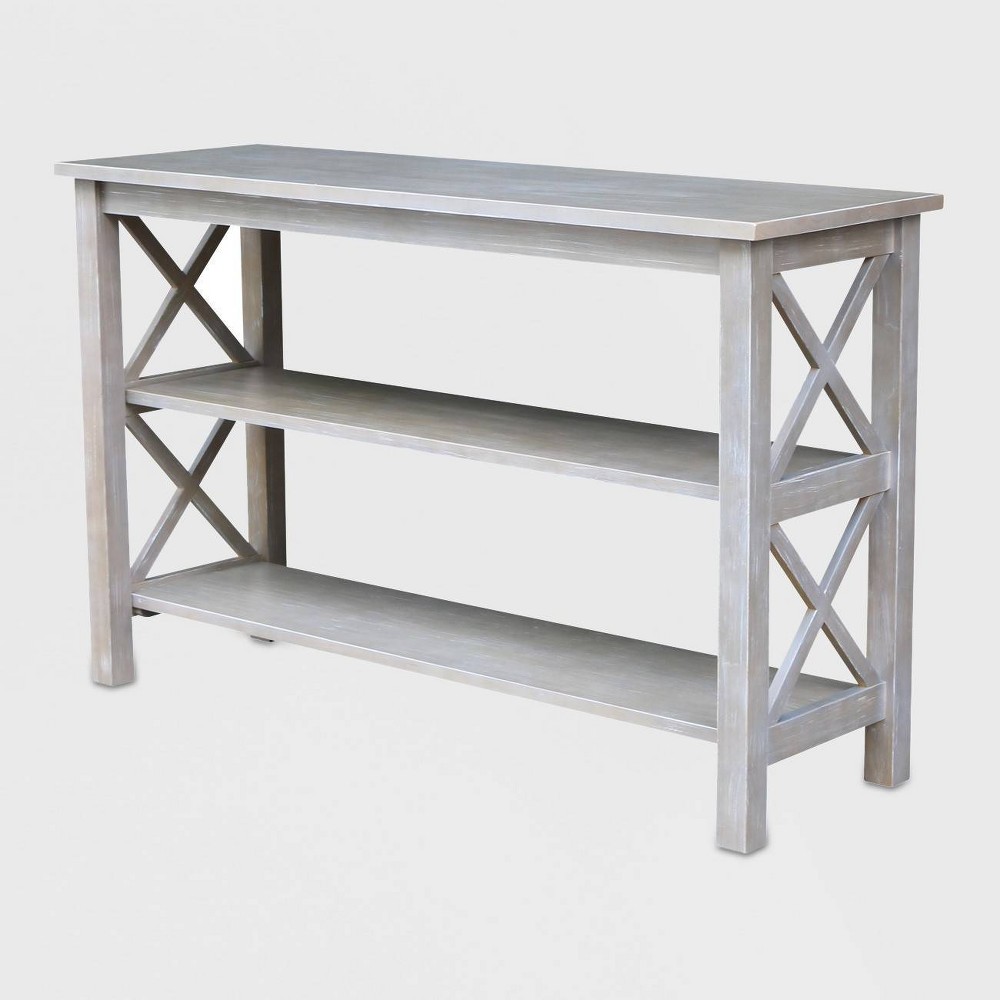 Photos - Coffee Table Hampton Console Table Washed Gray/Taupe - International Concepts