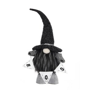 SEVOBAL Party Decorations and Accessories Fabric Black Gnome with Boo Banner Customizable Decoration for Halloween Decor, Black White, 8.3"*4"*20" - 1 of 4
