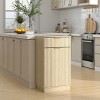 19" Tilt-Out Trash Can Cabinet with Drawer, 10-Gallon Wooden Garbage Bin with Wave-Textured Front for Kitchen Bathroom-3irtyhousy - 3 of 4