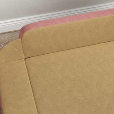 Pink and Beige Foam Elevated Dog Sofa Bed with Adjustable Armrests