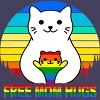 Adult Design By Humans Free Mom Cat Hugs Pride Sunrise By Avocato Racerback Tank Top - 2 of 2