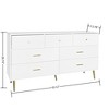 RISOKEYS 7 Drawer Dresser,High Gloss Dresser with Golden Metal Handles,Chest of Drawers with Wide Drawers for Bedroom,Living Room,Hallway,White - 3 of 4