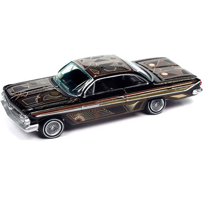 1961 Chevrolet Impala Lowrider Black w/Graphics & Diecast Figure Ltd Ed to 3600 pcs 1/64 Diecast Model Car by Johnny Lightning, 2 of 4