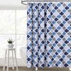 170GSM Fabric Polyester Cotton Print Bath Curtain, Linen Blend, Cross Pattern, Tassel Edge, Water-Resistant, Durable Shower Curtain - 2 of 4