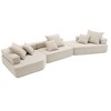 YOOCOZZ Oversized Irregular-Shaped Boucle Modular Compressed Sofa, All-Sponge Construction - Beige - 2 of 4