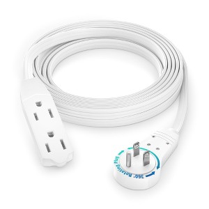 Maximm Cable 360° Rotating Flat Plug Extension Cord, 16 AWG 3 Outlet - 1 of 4
