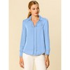 INSPIRE CHIC Women's Elegant V Neck Long Sleeve Office Work Satin Shirt - 3 of 4