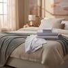 T-250 White Blended 10 MM Satin Stripe Bed Sheets By Rifz Textiles - 3 of 4
