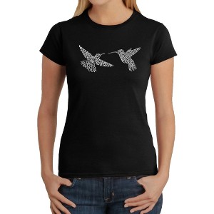 LA Pop Art Hummingbirds - Women's Word Art T-Shirt - 1 of 4