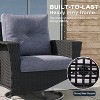 LayinSun Wicker Patio Furniture Set with Fire Pit Table, Classis Outdoor Conversation 360 Degree Swivel Chairs Set with Coffee Table - 2 of 4