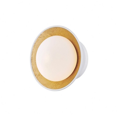 Mitzi Cadence 1 - Light Semi-Flush Mount in  White Lustro/Gold Leaf Opal Matte Glass Shade  Shade - image 1 of 1