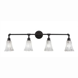 Toltec Lighting Vintage 4 - Light Vanity in  Dark Granite with 5.5" Fluted Italian Ice Shade - 1 of 1