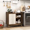 Tangkula Rattan Buffet Sideboard w/ Adjustable Shelves Storage Cabinet &Sliding Door - 2 of 4